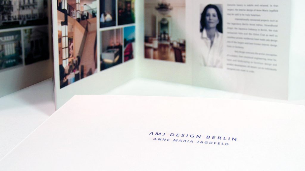 Imagebroschüre für die AMJ Design GmbH